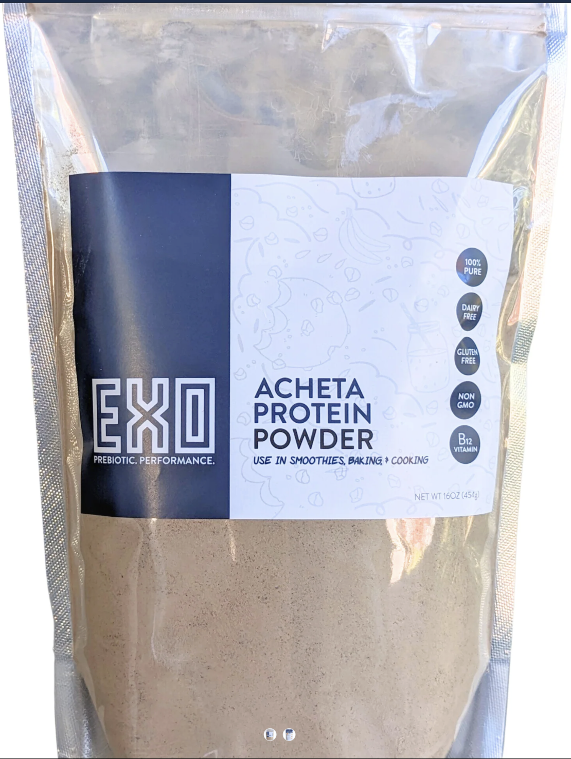 EXO Pure Acheta Cricket Powder - Nutrient-rich, tasty, dairy-free, and environmentally friendly alternative to other animal protein sources